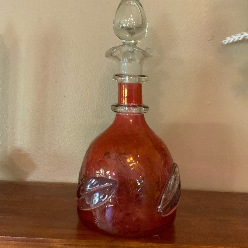 Crimson Art Glass Decanter
